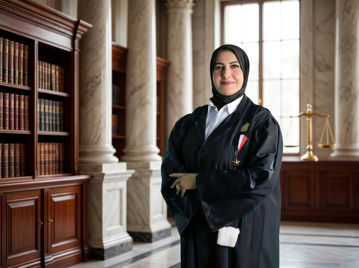 المستشارة هيام جمعة في قاعة العدل الرسمية